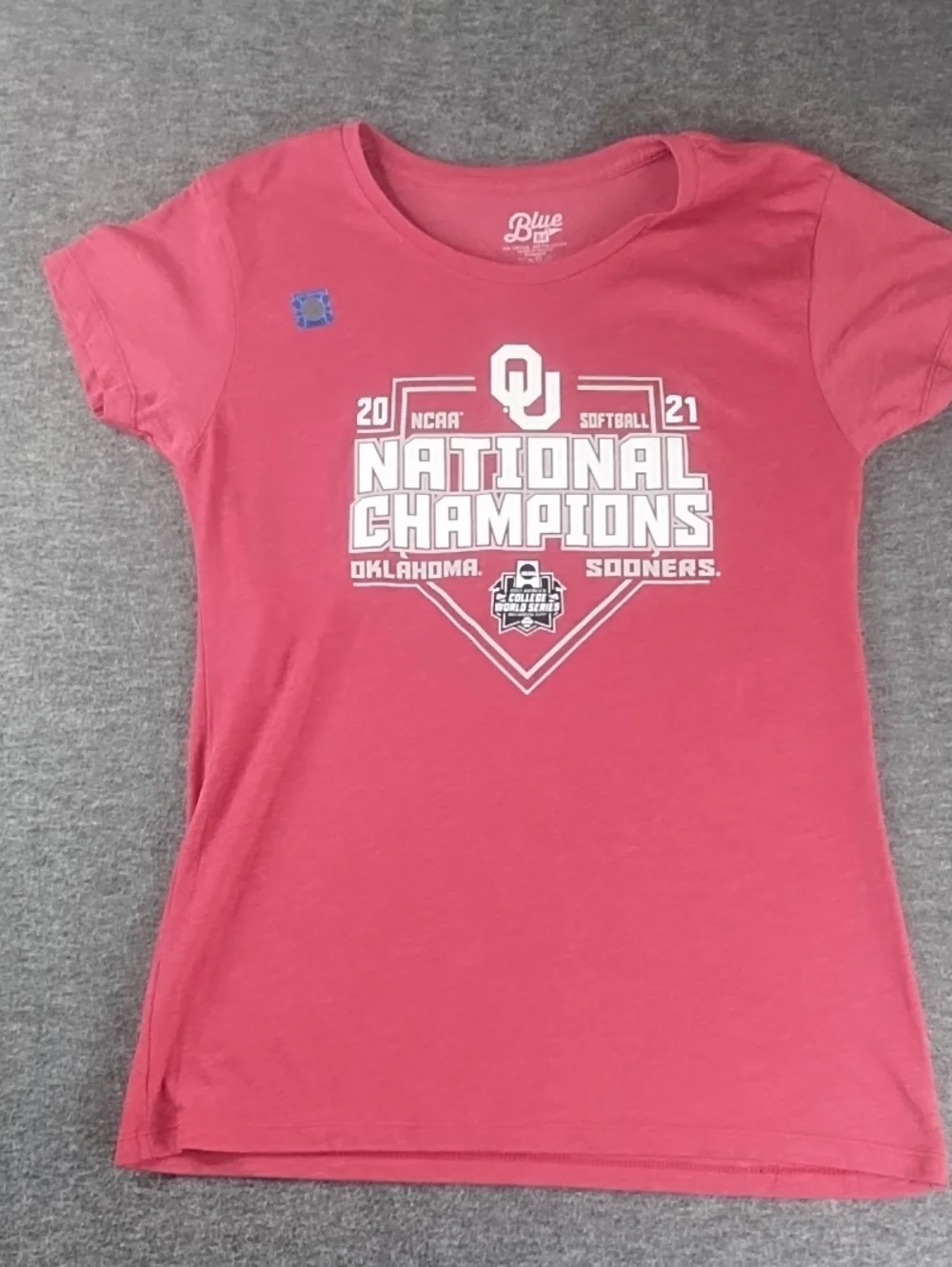Blue 2021 Oklahoma Sooners Pink National Champions Girls' Tee